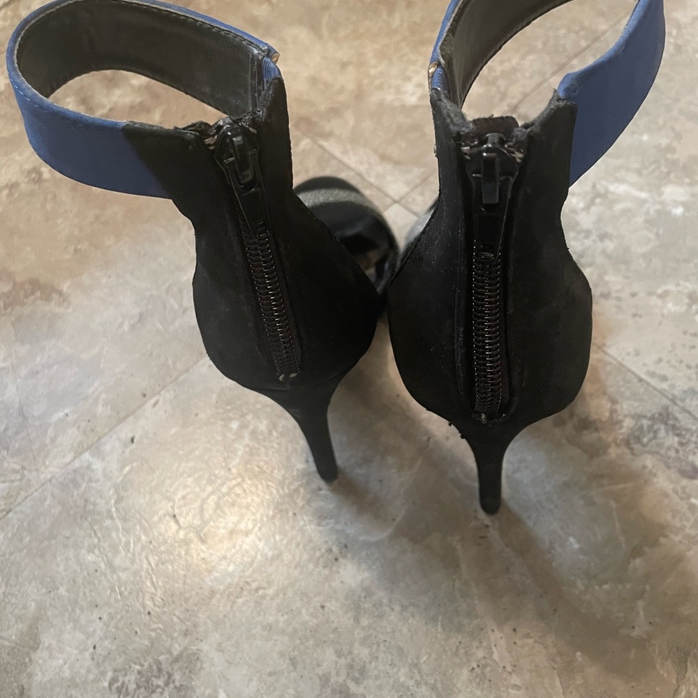Colorblock Suede Heels - Picture 3 of 3